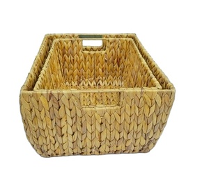 Set of 2 Eco-Friendly Water Hyacinth Trays Multi-purpose <b>Storage</b> for Home Restaurants and Resorts - Product Image 2