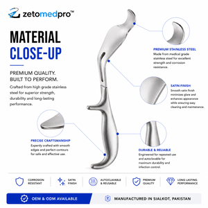Elevador y Retractor Óseo BENNETT, Hoja de 24.8cm, 44mm y 64mm de Ancho, Instrumento Ortopédico Zetomed Pro - Product Image 6