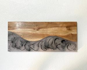 Tabla de cortar cuadrada hecha a mano de madera de mango con diseño de incrustaciones de resina epoxi negra, utensilios de cocina, tablas de cortar al mejor precio - Product Image 6