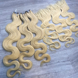 Prix de gros 100% brut vierge vietnamien humain dentelle trame vague de corps blonde couleur Super Double Drawn Extensions de cheveux - Product Image 1
