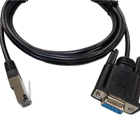 Câble console POS personnalisé RS232 D-SUB 9F vers RJ45, 2 m, noir, montage sur panneau pour traitement audio/vidéo POS/PAD/moniteur