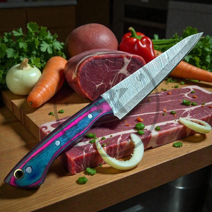 ชุดมีดทำมือดามัสกัสระดับพรีเมียม 7 ชิ้น – มีดเชฟมืออาชีพพร้อมด้ามจับสีตามสั่ง สำหรับร้านอาหาร B2B - Product Image 6