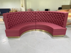 Asientos en Forma de U, Sofá Banqueta Tapizado en Cuero PU, Respaldo Alto Curvo para Restaurante, Hotel, Bar, Muebles de Salón - Product Image 4