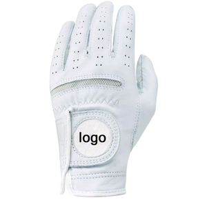 Gants de golf de haute qualité, dernière mode, unis, avec logo brodé et motif tendance, en cuir. - Product Image 1