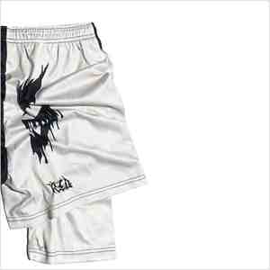 Men's <b>Black</b> White Split Design 3D Printed Sweat-Wicking Mid Waist Satin Shorts with Elastic Waist <b>String</b> Decoration Street Style - Product Image 6