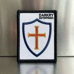 Patch brodé personnalisé thermocollant, motif croix de perles de chapelet, logo religieux chrétien, pour décoration de vêtements - Product Image 3