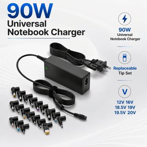 อะแดปเตอร์แปลงไฟ 90W AC สำหรับโน้ตบุ๊ก HP Dell Gateway Toshiba Lenovo Acer Asus <span class=keywords><strong>Samsung</strong></span> Sony Fujitsu DC 12V-20V - Product Image 1
