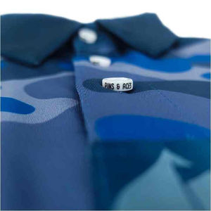 Ensemble polo et short pour homme, imprimé camouflage, motif camouflage bleu, tenue décontractée d'été en deux pièces - Product Image 4