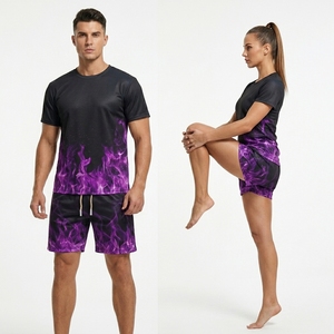 Customizable Oversized Graphic Print Men's Short Sleeve T-Shirt <b>Sets</b> High Quality Breathable Casual Men's Summer Wear - Product Image 4