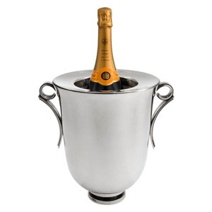 Refroidisseur à vin en métal de luxe, seau à champagne en acier inoxydable à double paroi, refroidisseur de boissons pour hôtel et restaurant - Product Image 2