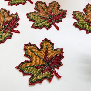 Assorted Pumpkin Glass Seed Bead Coaster Set Autumn Harvest Halloween <b>Table</b> <b>Mat</b> For Holiday Season Kitchen Dining Home - Product Image 3