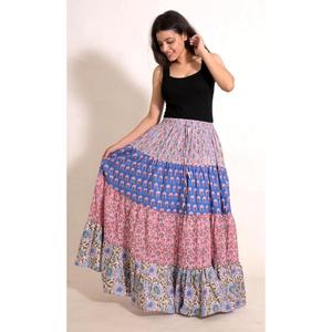 Handmade Cotton <b>Patchwork</b> Printed Summer Maxi <b>Skirt</b> Indian Boho Festival Long <b>Skirt</b> for Women - Product Image 2