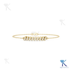 Lab Grown Diamond Marquise Cut Station Chain <b>Bracelet</b> 14K 18K <b>Solid</b> Gold Fine Women Minimalist Jewelry Manufacturer Wholesale - Product Image 1