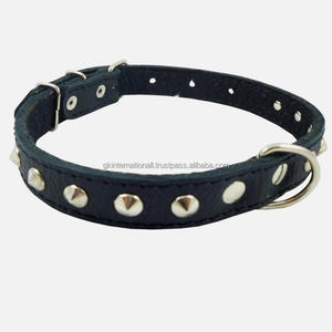 Collar de perro de cuero genuino grueso y duradero fuerte con tachuelas de níquel collar de mascota hecho a mano resistente para perros de todos los tamaños - Product Image 6