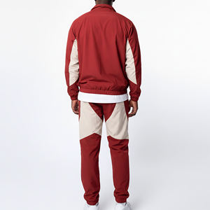 <b>Men's</b> 100% Nylon Windbreaker Tracksuit Solid Color Lightweight Sportswear <b>Jacket</b> Pants Set With Pockets - Product Image 3