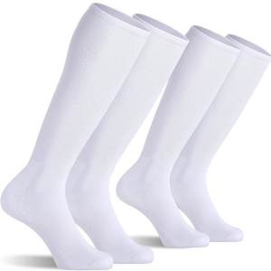 Chaussettes en coton mi-hautes, blanches unies, respirantes, pour le football, le baseball, le softball, les sports, unisexes, adultes, été, sports de plein air - Product Image 4