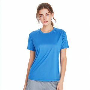 Camiseta Deportiva de Secado Rápido para Mujer, Corte Ajustado, 100% Poliéster, Cuello Redondo, Manga Corta - Product Image 1