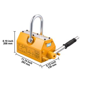 Sollevatore Magnetico Permanente al Neodimio N42 per Carichi Pesanti, Capacità di Trazione 2200 Libbre, con Maniglia di Rilascio e Gancio in Acciaio - Product Image 4