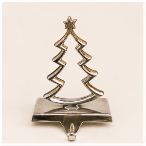 Heavy Duty Silver Metal 3D Christmas Tree <b>Stocking</b> <b>Holder</b> For Mantel Weighted Non-Slip Fireplace Hanger Hook For Holiday Festive - Product Image 3