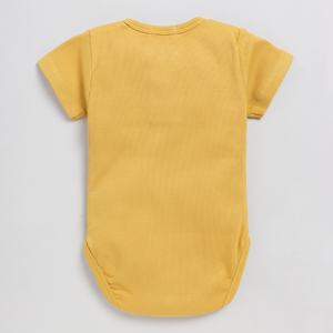 Body moutarde à manches courtes de qualité supérieure pour bébé Chemises et hauts pour bébé en bambou biologique et élasthanne en bambou biologique - Product Image 2