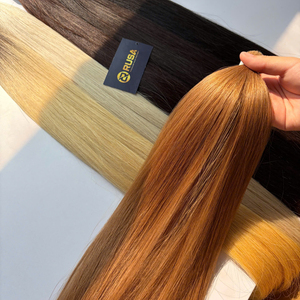 Cabello Humano Virgen Vietnamita Rusahair al por Mayor, Rubio Liso, Cutícula Alineada, Súper Doble Trama, Sin Permanente, Extensiones - Product Image 3