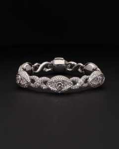 Pulsera Cubana de Plata de Ley 925 con Baño de Rodio, Diseño de Ojo de Diamante, Estilo Hip Hop, para Boda, Pasa el Test de Diamantes - Product Image 1