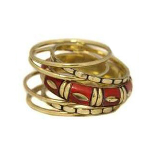 Brazalete de Latón y Resina de Lujo al por Mayor, Joyería India Hecha a Mano para Mujeres y Niñas, Forma Redonda con Patrón Escénico, Regalo de Boda - Product Image 2