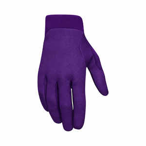 Gants de course TESSUTO personnalisés violets à doigts entiers en nylon avec sangle de poignet réglable, gants de conduite de scooter respirants unisexes - Product Image 1