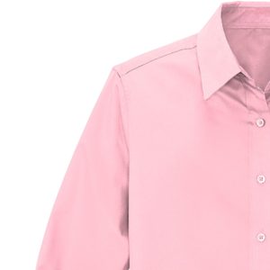 Camisa Oxford Rosa con Letras Griegas AKA para Mujer, Manga Larga, Cuello de Solapa, de Algodón, con Botones y Bordado, para Hermandades - Product Image 3