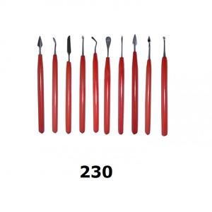SUNTOOLS/STIPL Ensemble d'outils de sculpture sur cire en acier inoxydable, 10 formes variées, manches rouges, pour la fabrication de bijoux, le moulage DIY et les échantillons - Product Image 2