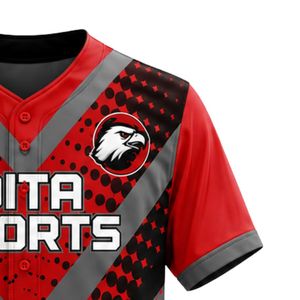 Camiseta de Béisbol Negra y Roja – Camiseta de Béisbol Personalizada con Cuello en V de Primera Calidad, Ropa Deportiva Ligera de Alto Rendimiento - Product Image 2