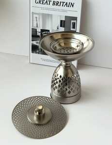 Stainless Steel Incense Burner with Sandalwood Base Aromatherapy <b>Diffuser</b> Decorative Holder for Bakhoor All-Season Use - Product Image 3