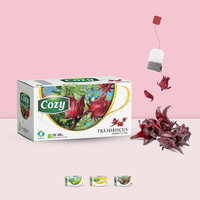 Gratis Monsters Hibiscus Theezakjes Biologische Gemengde Kruiden Bloementhee Met Touwtje En Label Aangepast Verpakkingslogo