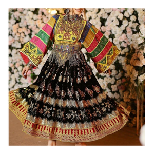 Vestido Étnico Afgano Largo para Mujer con Bordado Artesanal para Ocasiones Especiales - Product Image 4