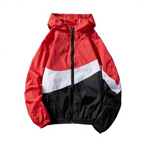 <b>White</b> Black Color Block Windbreaker <b>Jacket</b> <b>Men</b> Hooded Zip Up Lightweight Casual Outerwear Spring - Product Image 4