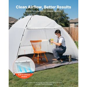 Carpa de Pintura Portátil de 115.35 x 90.55 x 74 Pulgadas con Malla Protectora Integrada en el Suelo, Refugio para Pulverización y Mobiliario de Camping - Product Image 3
