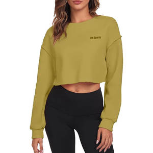 Sudadera corta de diseño moderno para mujer, ajustada, en venta, colores y tallas personalizadas. - Product Image 1