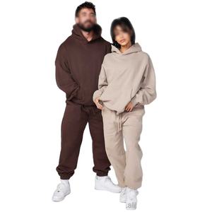 Custom Regular Men's 100% Cotton Printed Hoodies Sweatpants Set 220 Grams High Quality Maternity Tracksuit Solid Pattern - Product Image 6