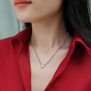 Collar Clásico Redondo con Circonitas AMBER JEWELS T-3206, Cadena de Plata 925 con Caja, Engaste Abierto, Unisex, Uso Diario - Product Image 4