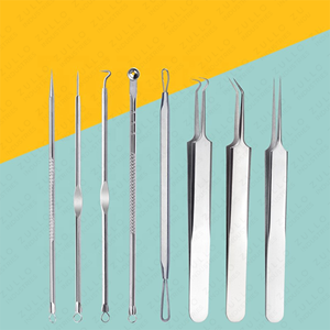 Professional 5 Piece Stainless Steel Blackhead Remover Kit Acne Extractor <b>Tool</b> Set with Custom Logo Label Case - Product Image 5