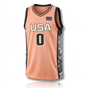 Custom Basketball Jersey Unisex Sleeveless V-Neck Moisture Wicking <b>White</b> USA Flag Print Sublimated Design 100% Polyester UV - Product Image 4