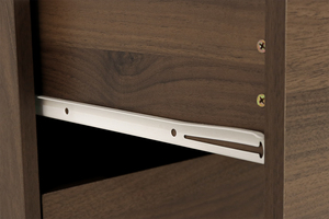 Armario de Dormitorio Moderno Contemporáneo de Dos Puertas con Panel Plano de Aglomerado, Plegable, Color Nogal, 2 Cajones, Tiradores de Aluminio W207 - Product Image 4