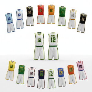 100% Polyester Stretchy Mesh Basketball Team Wear Uniform Lightweight Jersey Shorts Set for Men Youth Outdoor Games uniform - Product Image 1