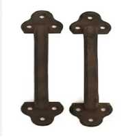 Poignée de porte ovale moderne en acier noir avec plaque de support longue motif fleur de lys pour tiroirs et ensemble de poignées de verrouillage intérieures de pièce