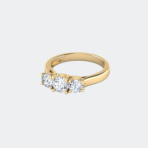 แหวนเพชรทรงกลมสามเม็ด น้ำหนักรวม 1.50 กะรัต - Product Image 4