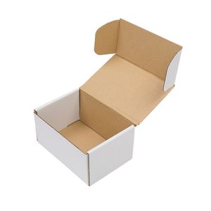 Scatole Ondulate Bianche/Gialle per Confezioni Regalo Industriali, 50 Pezzi, 6x4x2 (15.2x10x5cm), Rivestimento UV, Finitura Texturizzata, MOQ 100 Pezzi - Product Image 4