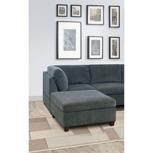 Moderno 7 pz grigio ciniglia U-sezionale modulare 2x angolo cuneo 3x poltrone senza braccia 2x Ottoman compensato 7 pz Set soggiorno divani - Product Image 2