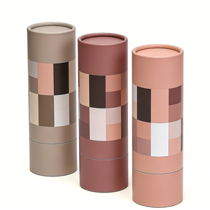 Tubo di Carta Cilindrico Minimalista Geometrico, Design a Blocchi di Colore Pastello, Tubo di Carta Cilindrico Personalizzabile per Imballaggio - Product Image 6