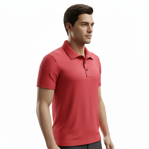 Polo en coton uni tricoté de haute qualité, personnalisable avec logo brodé, pour hommes – Fournisseur ODM d'usine - Product Image 1