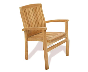 Ensemble de salle à manger pliable moderne en teck pour terrasse et parc en plein air - Product Image 3